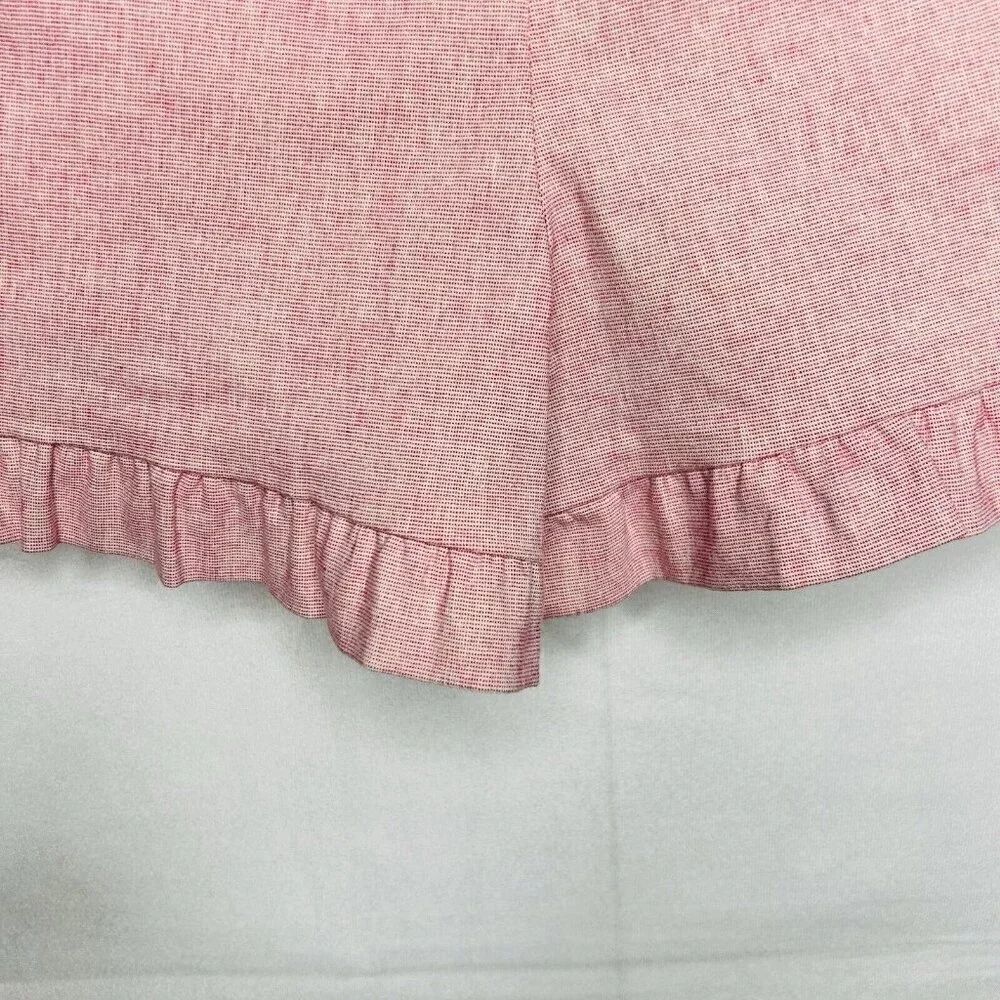 LOFT Pink Chino Shorts Size 2 (30x3.5) Ruffle Hem Flat Front Casual Mid-Rise NWT